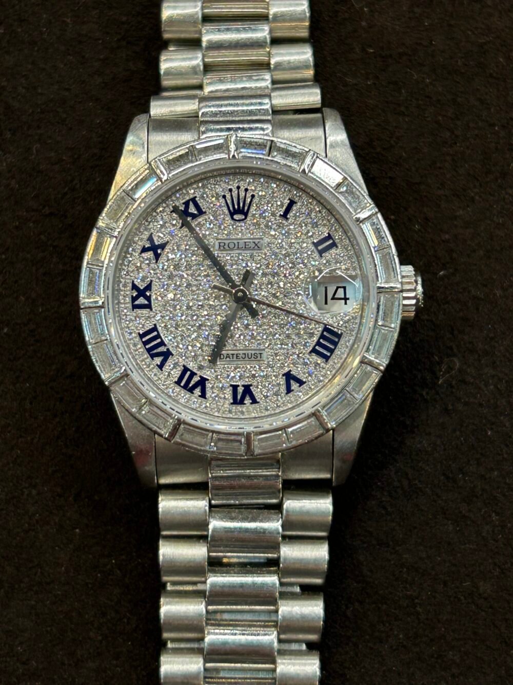 Rolex Datejust Ref 68266 Platinum Factory Diamonds